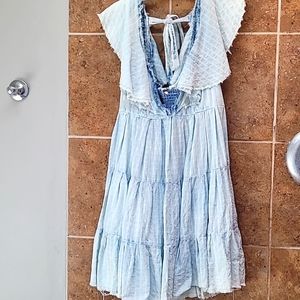 Free People Tiered Low-Cut Tie-Back Tank Dress